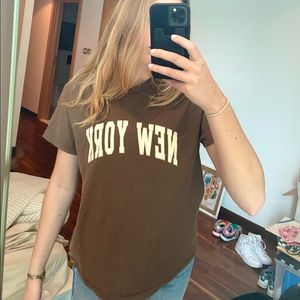 Brown Brandy Melville New York tee perfect condition like new